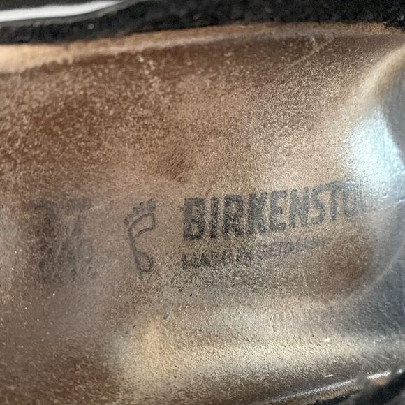 Birkenstock Black Leather Sandals Regular Width US size 6-6.5 Boho Beach Coastal - Picture 10 of 14